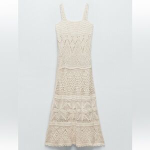 Zara knit crochet dress